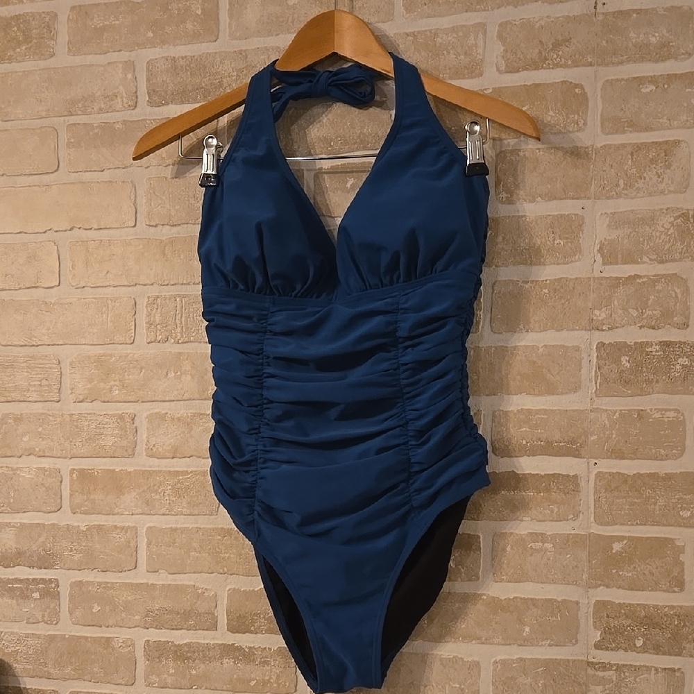 Aerin Rose Blue Halter Swimsuit